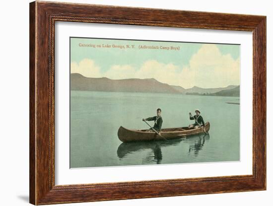 Canoing on Lake George, New York State-null-Framed Art Print