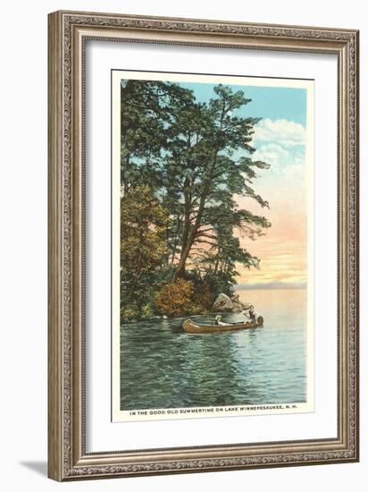 Canoing on Lake Winnipesaukee, New Hampshire-null-Framed Art Print