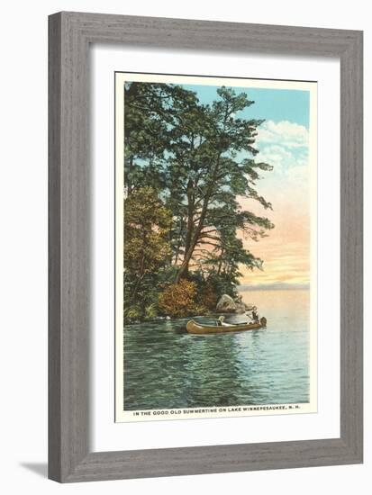 Canoing on Lake Winnipesaukee, New Hampshire-null-Framed Art Print