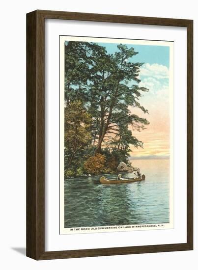 Canoing on Lake Winnipesaukee, New Hampshire-null-Framed Art Print