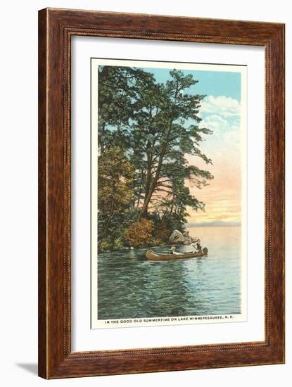 Canoing on Lake Winnipesaukee, New Hampshire-null-Framed Art Print