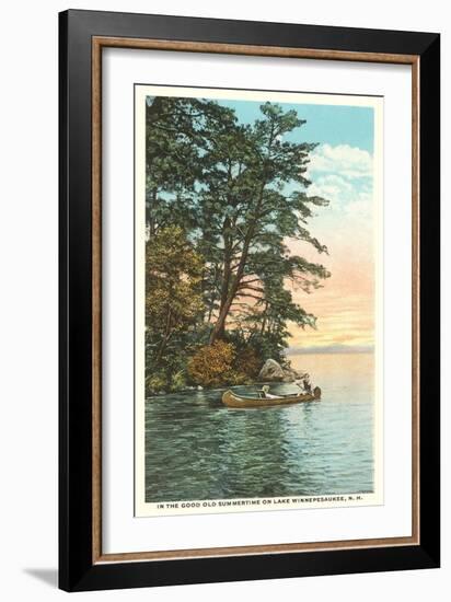 Canoing on Lake Winnipesaukee, New Hampshire-null-Framed Art Print