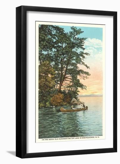 Canoing on Lake Winnipesaukee, New Hampshire-null-Framed Art Print