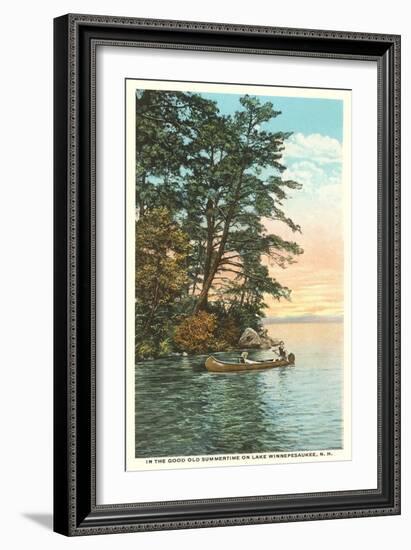 Canoing on Lake Winnipesaukee, New Hampshire-null-Framed Art Print