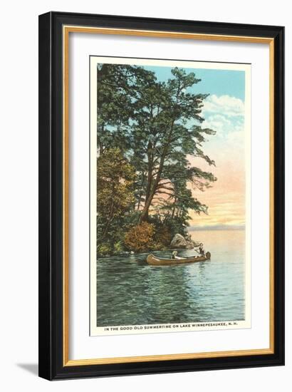 Canoing on Lake Winnipesaukee, New Hampshire-null-Framed Art Print