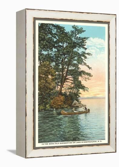 Canoing on Lake Winnipesaukee, New Hampshire-null-Framed Stretched Canvas