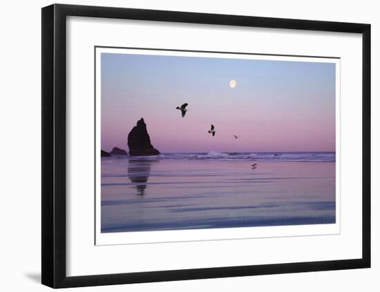 Canon Beach Sunset-Donald Paulson-Framed Giclee Print