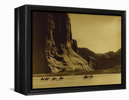 Canon De Chelly, Arizona, Navaho (Trail of Tears)-Edward S Curtis-Framed Premier Image Canvas