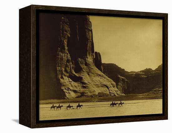 Canon De Chelly, Arizona, Navaho (Trail of Tears)-Edward S Curtis-Framed Premier Image Canvas