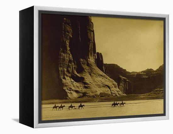 Canon De Chelly, Arizona, Navaho (Trail of Tears)-Edward S Curtis-Framed Premier Image Canvas