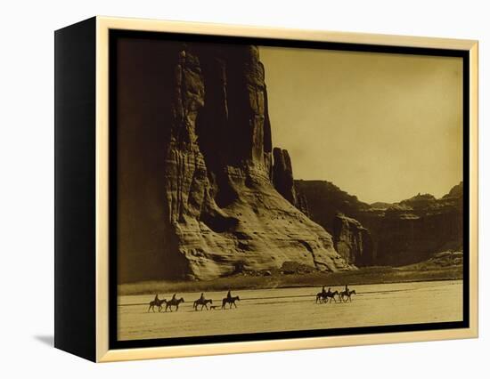 Canon De Chelly, Arizona, Navaho (Trail of Tears)-Edward S Curtis-Framed Premier Image Canvas