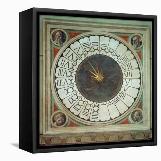 Canonical Clock with the Heads of Four Prophets, Completed 1443-Paolo Uccello-Framed Premier Image Canvas