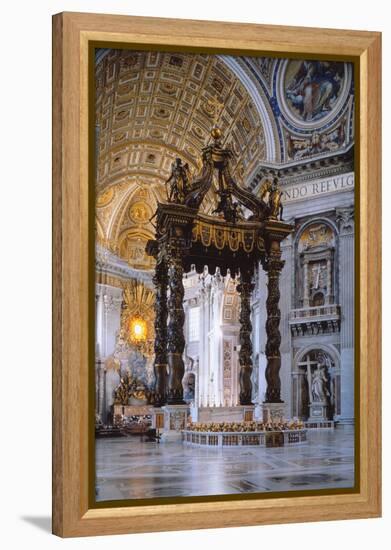 Canopy of Saint Peter in Vatican-Gian Lorenzo Bernini-Framed Stretched Canvas