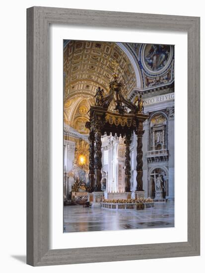 Canopy of Saint Peter in Vatican-Gian Lorenzo Bernini-Framed Photo