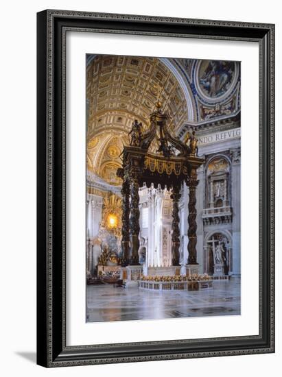 Canopy of Saint Peter in Vatican-Gian Lorenzo Bernini-Framed Photo