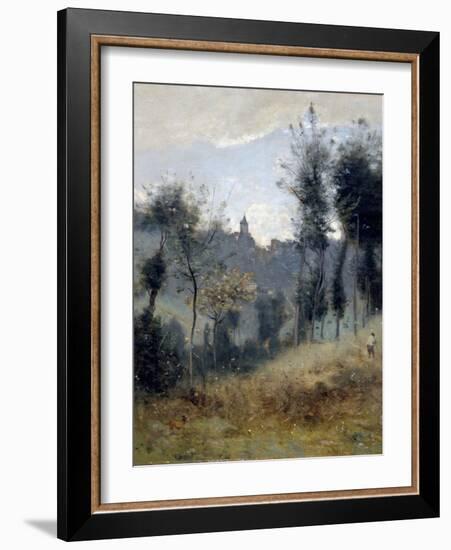 Canteleu près de Rouen-Jean-Baptiste-Camille Corot-Framed Giclee Print