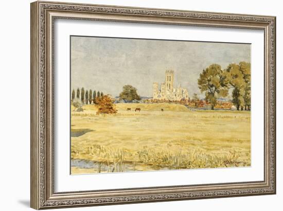 Canterbury Cathedral from the Meadows-Walter Crane-Framed Giclee Print