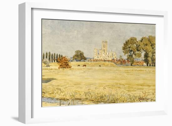 Canterbury Cathedral from the Meadows-Walter Crane-Framed Giclee Print