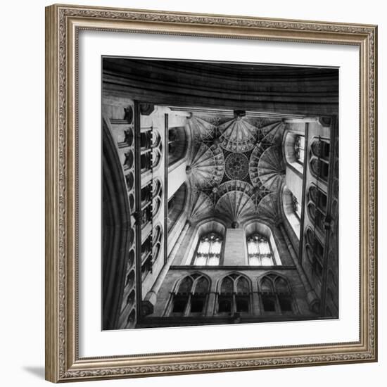 Canterbury Cathedral's Ceiling with an Elaborately Detailed Design-William Sumits-Framed Photographic Print