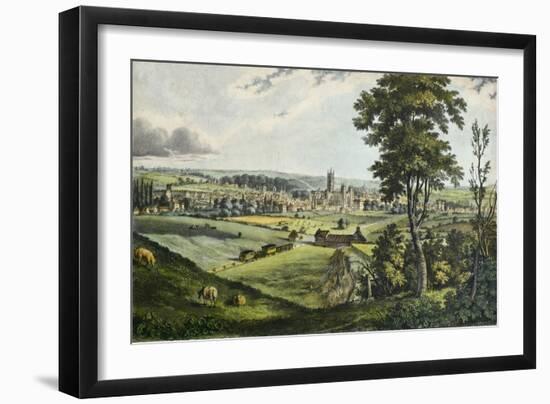 Canterbury from the Railway, 1842 (Coloured Lithograph on Paper)-Unknown Artist-Framed Giclee Print