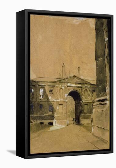 Canterbury Gate, Christ Church, Oxford-William Nicholson-Framed Premier Image Canvas