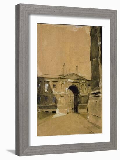 Canterbury Gate, Christ Church, Oxford-William Nicholson-Framed Giclee Print