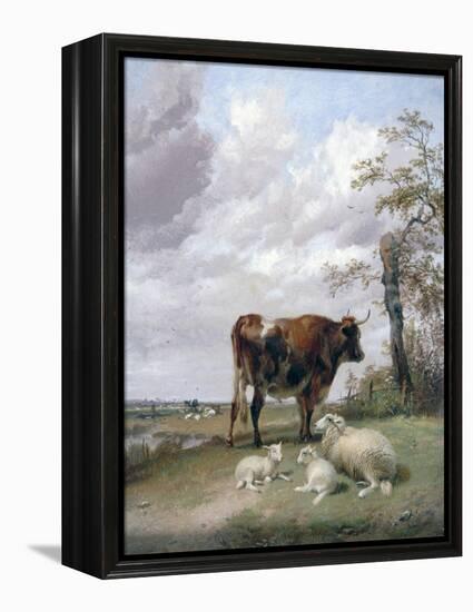 Canterbury Meadows, 19th Century-Thomas Sidney Cooper-Framed Premier Image Canvas