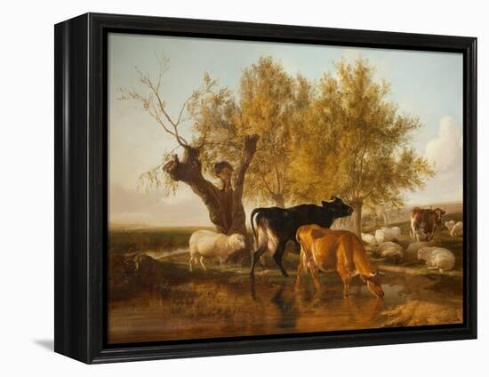 Canterbury Meadows, Evening-Thomas Sidney Cooper-Framed Premier Image Canvas