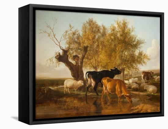 Canterbury Meadows, Evening-Thomas Sidney Cooper-Framed Premier Image Canvas