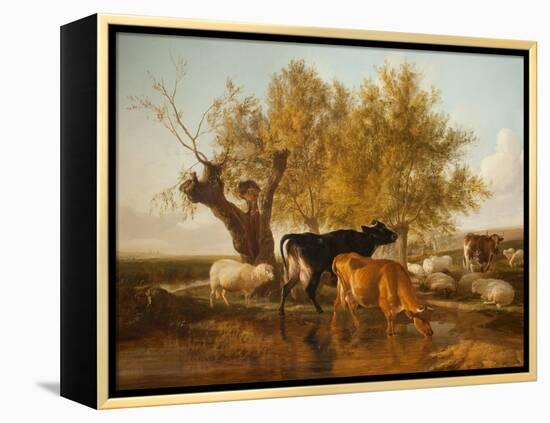 Canterbury Meadows, Evening-Thomas Sidney Cooper-Framed Premier Image Canvas