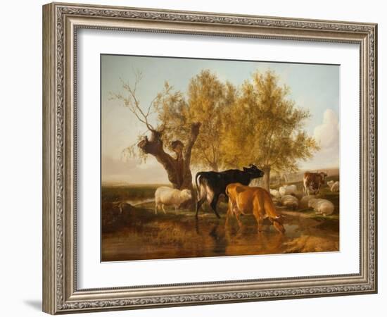 Canterbury Meadows, Evening-Thomas Sidney Cooper-Framed Giclee Print