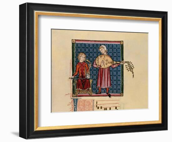 Cantigas De Santa Maria -Codice De Los Musicos, Rabel Y Laud Arabigo-Alfonso X-Framed Giclee Print