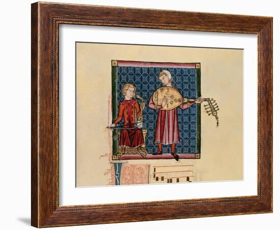 Cantigas De Santa Maria -Codice De Los Musicos, Rabel Y Laud Arabigo-Alfonso X-Framed Giclee Print