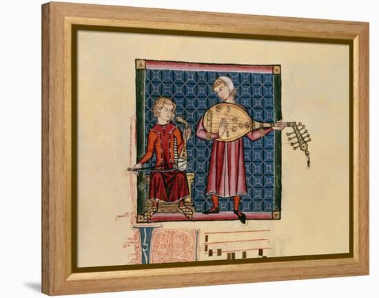 Cantigas De Santa Maria -Codice De Los Musicos, Rabel Y Laud Arabigo-Alfonso X-Framed Premier Image Canvas