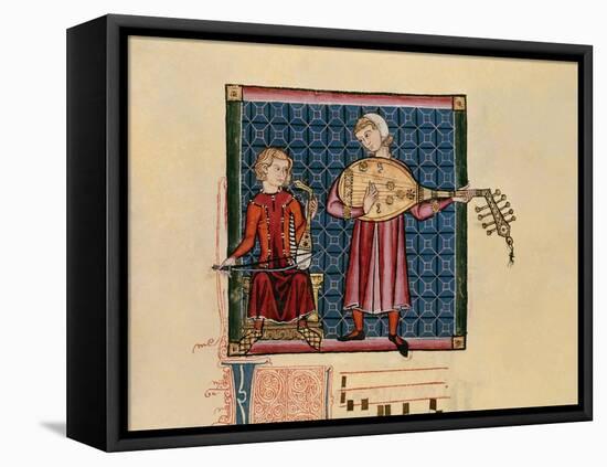 Cantigas De Santa Maria -Codice De Los Musicos, Rabel Y Laud Arabigo-Alfonso X-Framed Premier Image Canvas