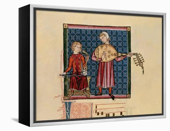 Cantigas De Santa Maria -Codice De Los Musicos, Rabel Y Laud Arabigo-Alfonso X-Framed Premier Image Canvas