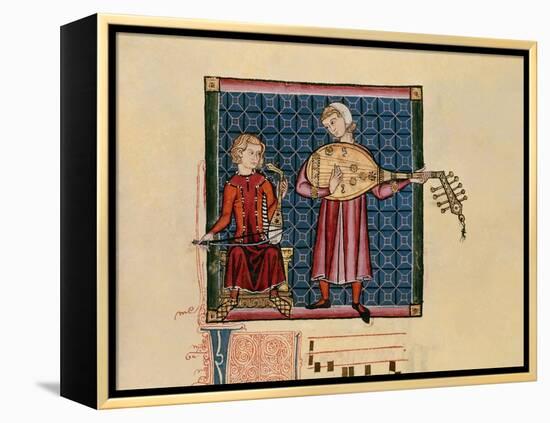 Cantigas De Santa Maria -Codice De Los Musicos, Rabel Y Laud Arabigo-Alfonso X-Framed Premier Image Canvas