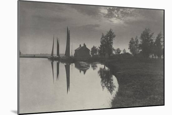 Cantley-Wherries Waiting for the Turn of the tide ( esquifs attendant le  retour de la marée)-Peter Henry Emerson-Mounted Giclee Print