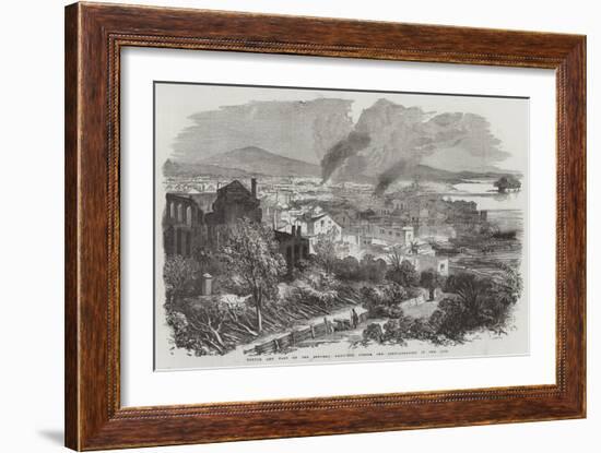 Canton and Part of the Suburbs, Sketched During the Conflagration in the City-null-Framed Giclee Print