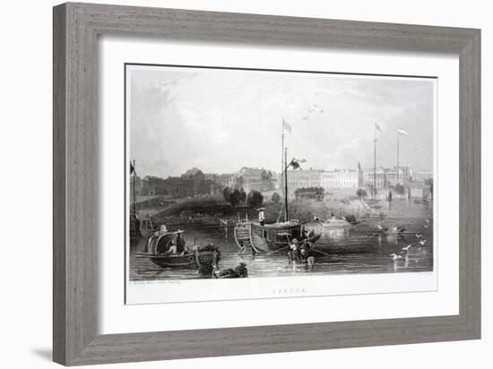 Canton - Guangzhou - 19th Century Engraving-null-Framed Giclee Print
