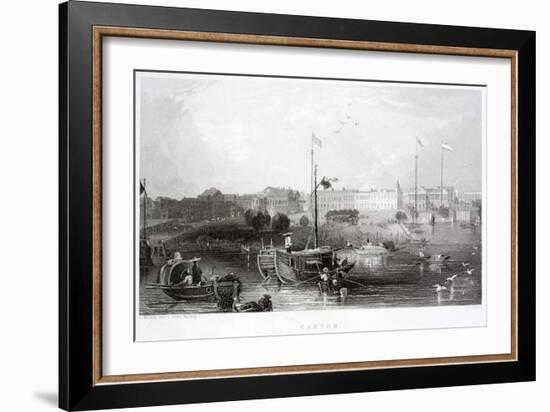 Canton - Guangzhou - 19th Century Engraving-null-Framed Giclee Print
