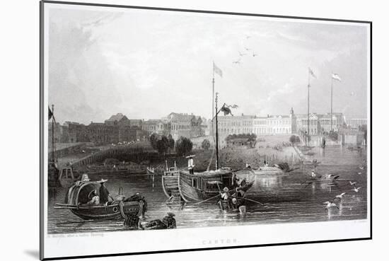 Canton - Guangzhou - 19th Century Engraving-null-Mounted Giclee Print