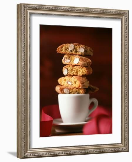 Cantucci Biscuits Piled on a Coffee Cup-Luzia Ellert-Framed Photographic Print