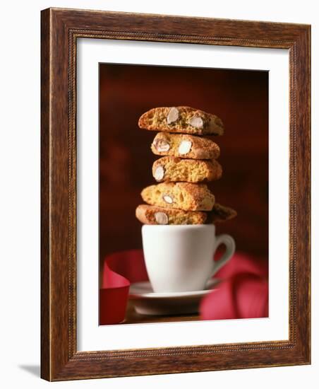 Cantucci Biscuits Piled on a Coffee Cup-Luzia Ellert-Framed Photographic Print