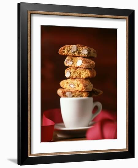 Cantucci Biscuits Piled on a Coffee Cup-Luzia Ellert-Framed Photographic Print