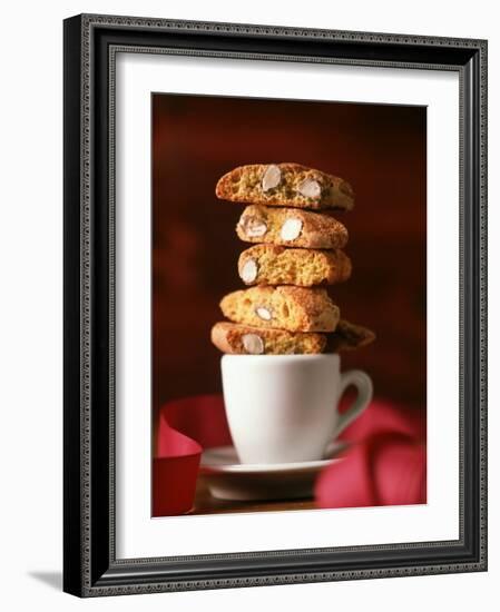 Cantucci Biscuits Piled on a Coffee Cup-Luzia Ellert-Framed Photographic Print