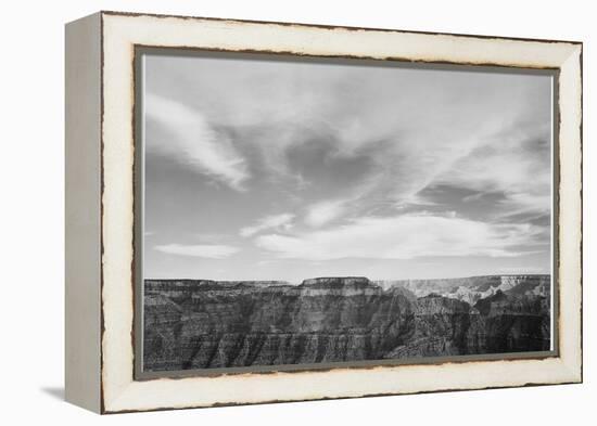 Canyon Edge Low Horizon Clouded Sky "Grand Canyon National Park" Arizona. 1933-1942-Ansel Adams-Framed Stretched Canvas