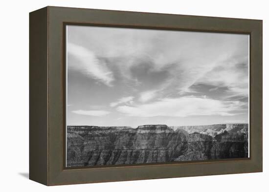 Canyon Edge Low Horizon Clouded Sky "Grand Canyon National Park" Arizona. 1933-1942-Ansel Adams-Framed Stretched Canvas