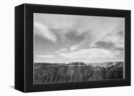 Canyon Edge Low Horizon Clouded Sky "Grand Canyon National Park" Arizona. 1933-1942-Ansel Adams-Framed Stretched Canvas