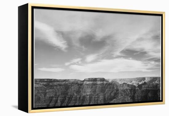 Canyon Edge Low Horizon Clouded Sky "Grand Canyon National Park" Arizona. 1933-1942-Ansel Adams-Framed Stretched Canvas